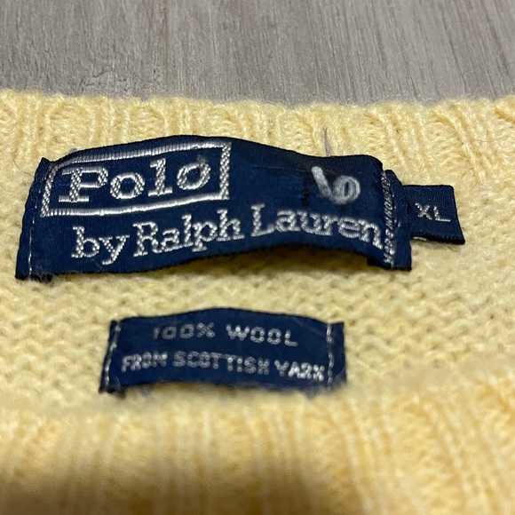 Polo Ralph Lauren Yellow Sweater Scottish Yarn - Picture 2 of 5